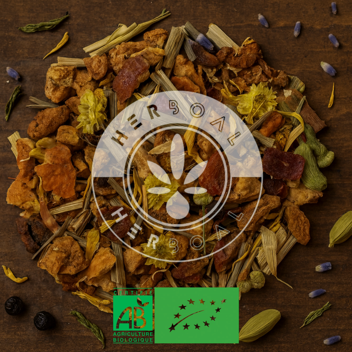 Infusion Sérénité Bio en vrac à la camomille, lavande et plantes – Herboal