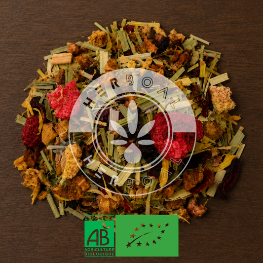 Infusion Framboise Bio en vrac avec pomme, hibiscus et framboise – Herboal
